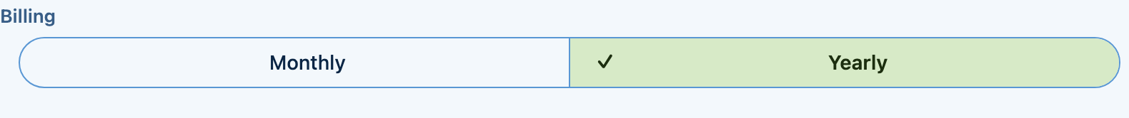 A segmented control